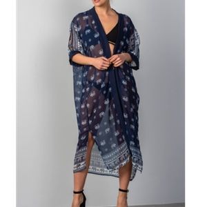 Elephant Print Cover-Up Kimono
